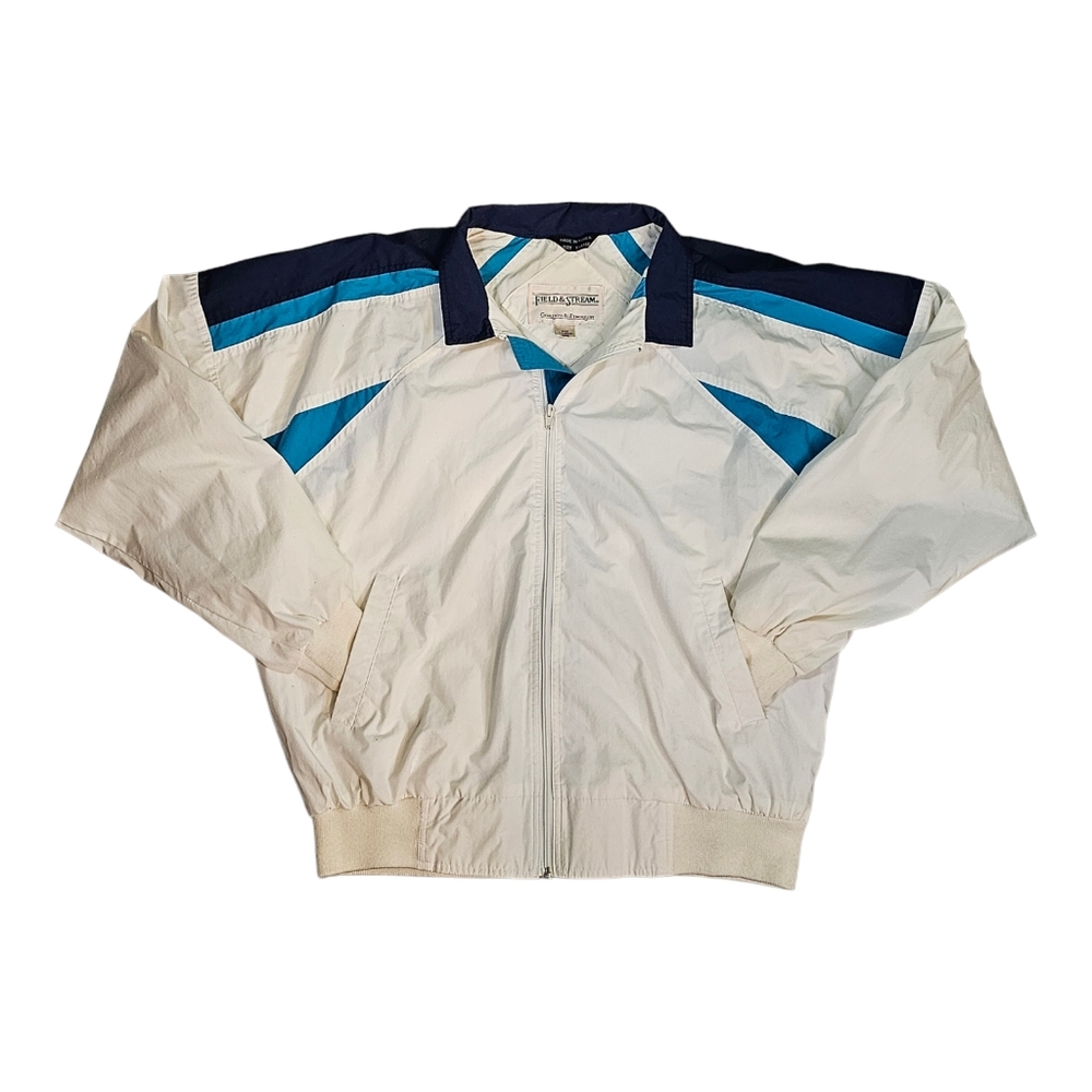 Vintage 90s Field & Stream Harrington Jacket Mens XL White Lined Gordon Ferguson